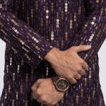 Embroidered Sequence Kurta in wine red color